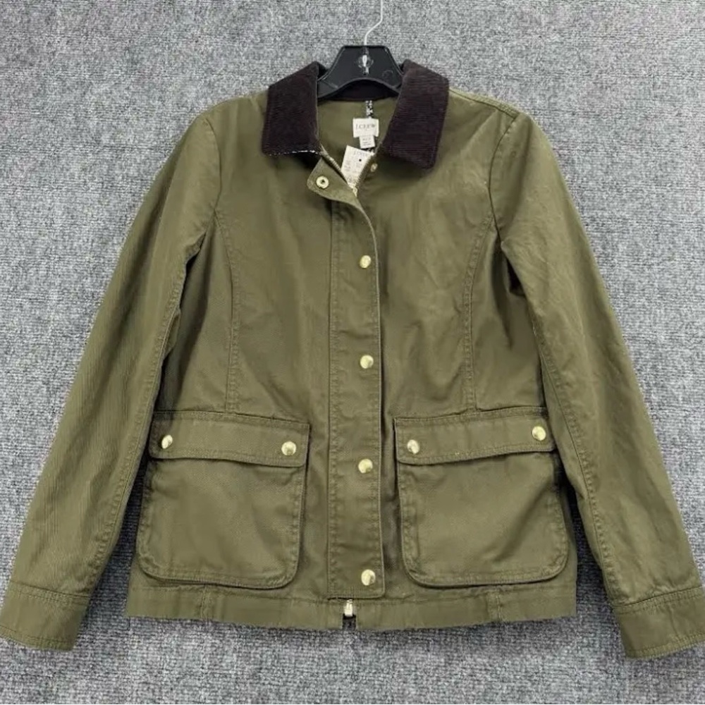 J. Crew Barn Jacket with Dark Brown Collar